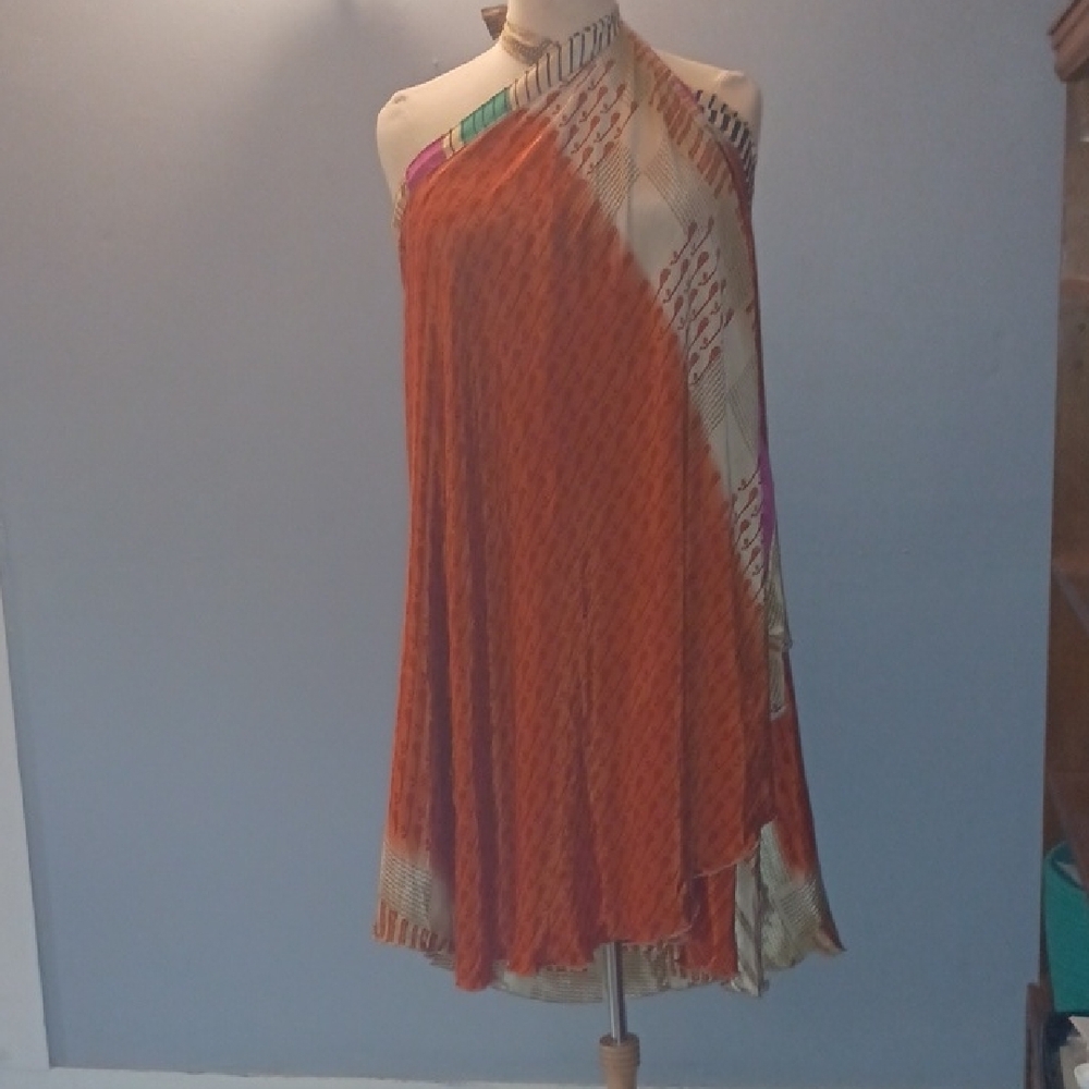 Darn Good Yarn Beige and Brown Midi Skirt
